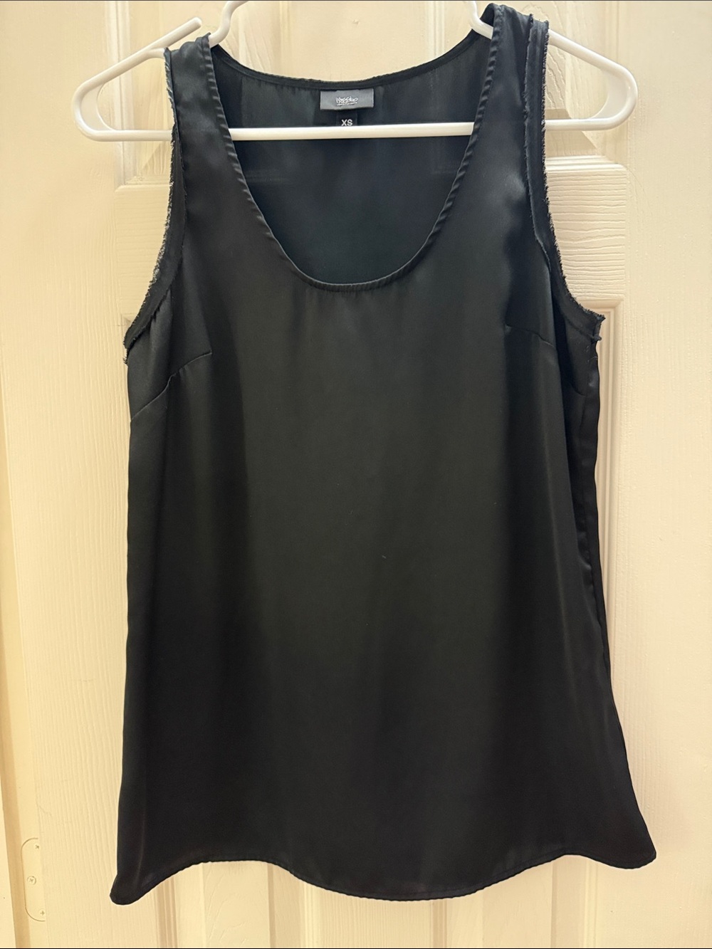 Black Satin Scoop Neck Tank Top